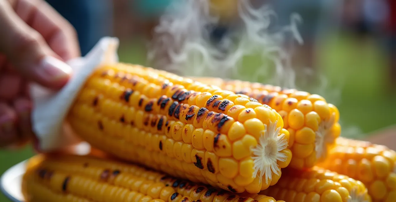 Rassemblement convivial autour d'un barbecue dans un parc montréalais avec des familles partageant de la nourriture