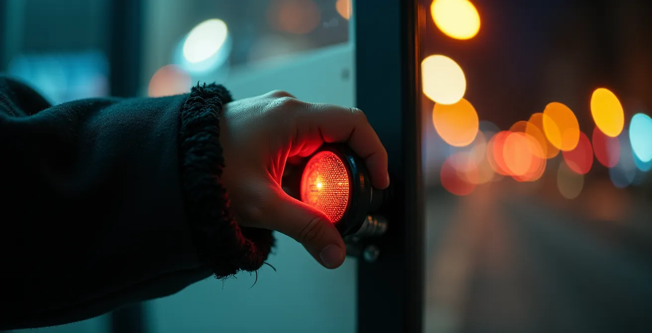 Bus de nuit STM circulant dans les rues éclairées de Montréal