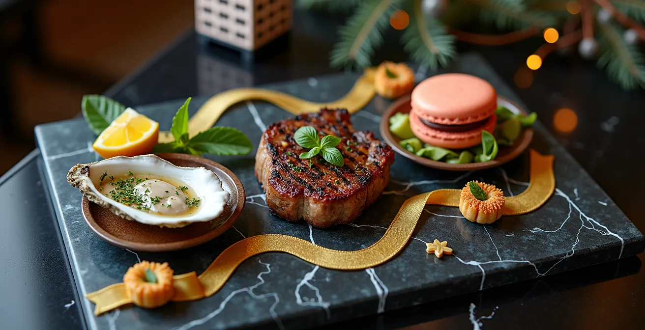 Vue aérienne stylisée du parcours gastronomique le long de la rue Notre-Dame à Montréal