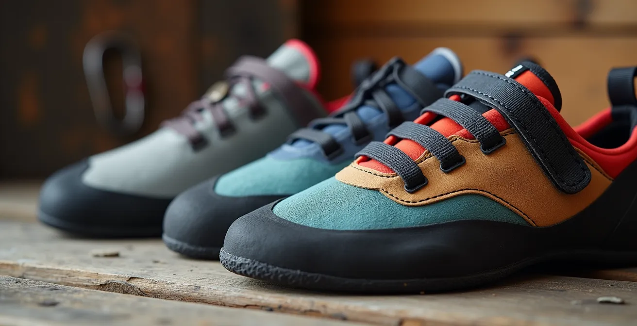 Comparaison de différents modèles de chaussons d'escalade pour débutants