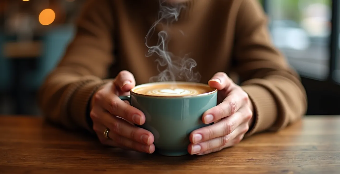 Couple planifiant leur sortie sur une tablette dans un café montréalais
