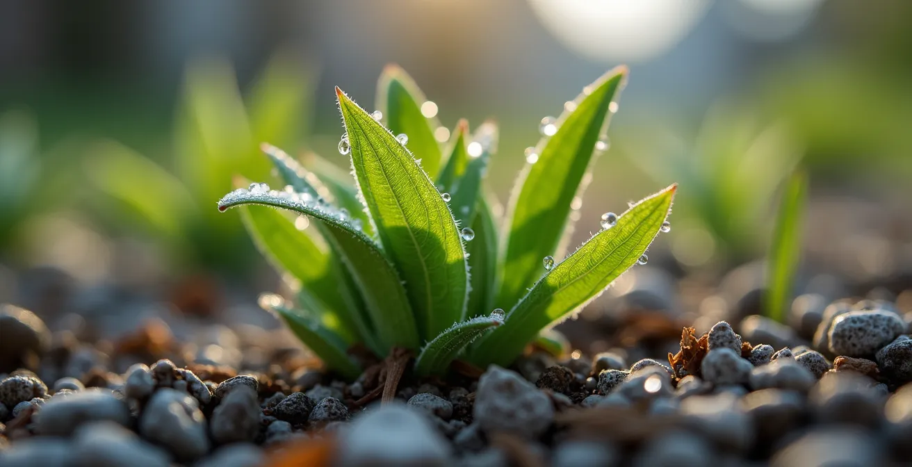 Gros plan sur des plantes vivaces indigènes du Québec résistantes au sel de déneigement