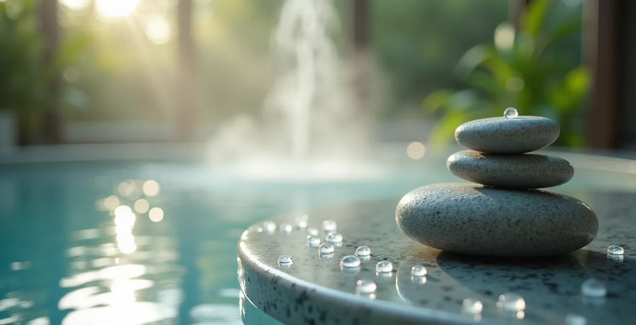 Espace spa luxueux avec piscine intérieure et ambiance zen dans un hôtel montréalais