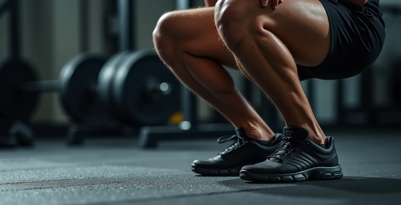 Démonstration de la technique correcte du squat avec focus sur l'alignement du corps