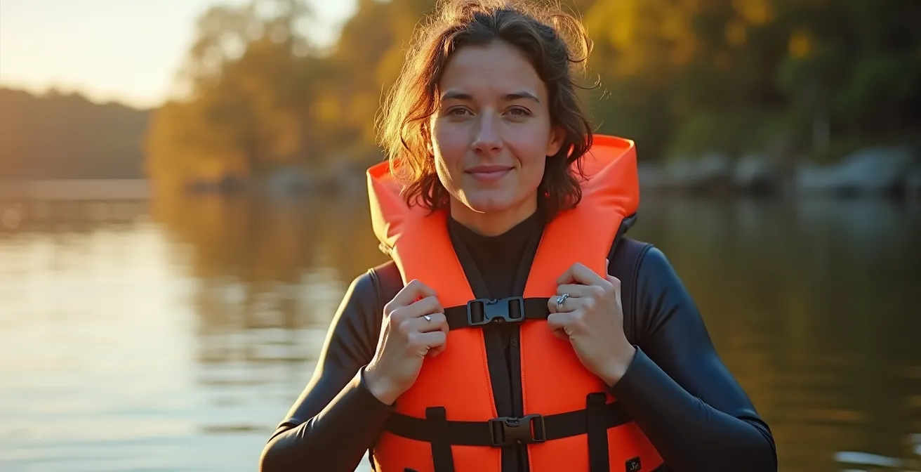 Détail d'un VFI certifié avec étiquette Transport Canada visible